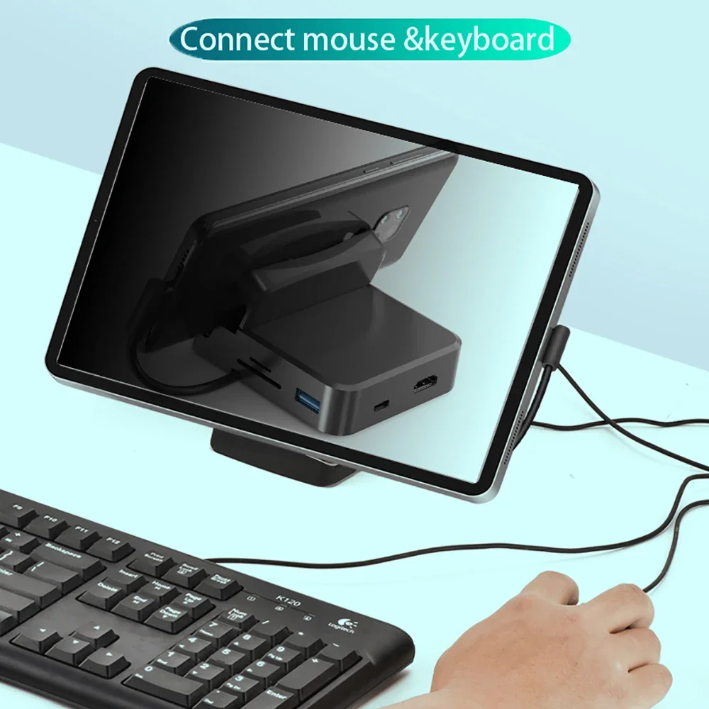 8-in-1 Bracket Docking Station USB C Hubs Type C to 4K HDMI Adapter USB Splitter USB 3.0 5Gbps HUB for PC Laptop Macbook Pro