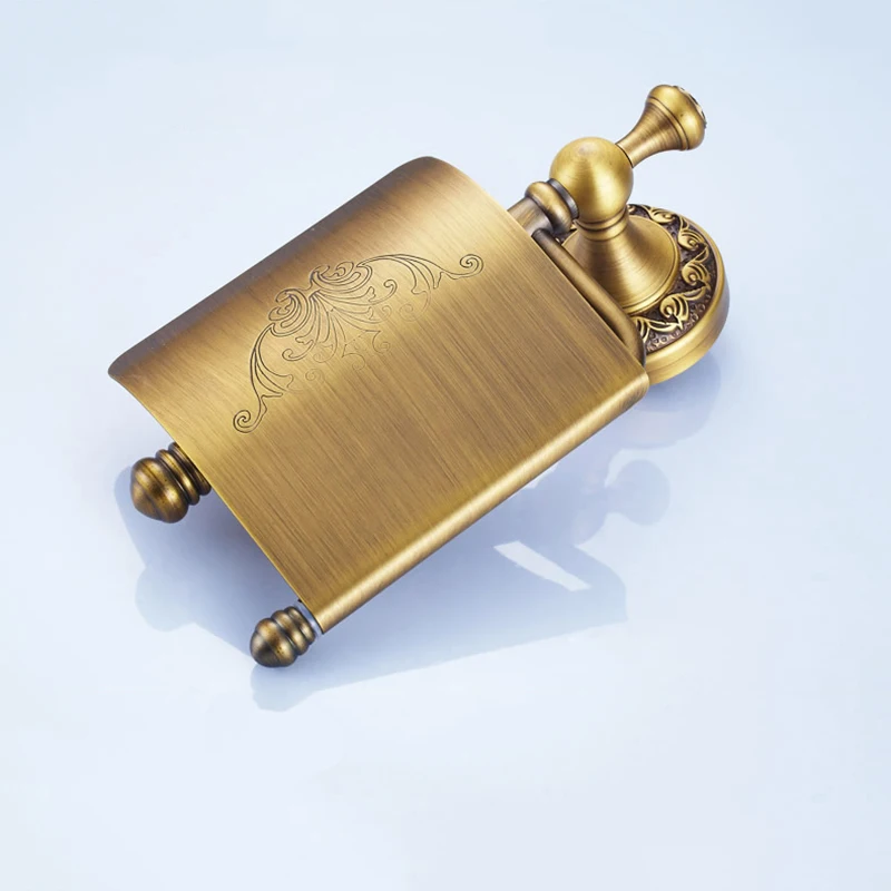 Paper Holders Solid Brass Antique Bronze Towel Paper Roll Holder Rack Wall Bathroom Accessories Tissue Holder 3708F