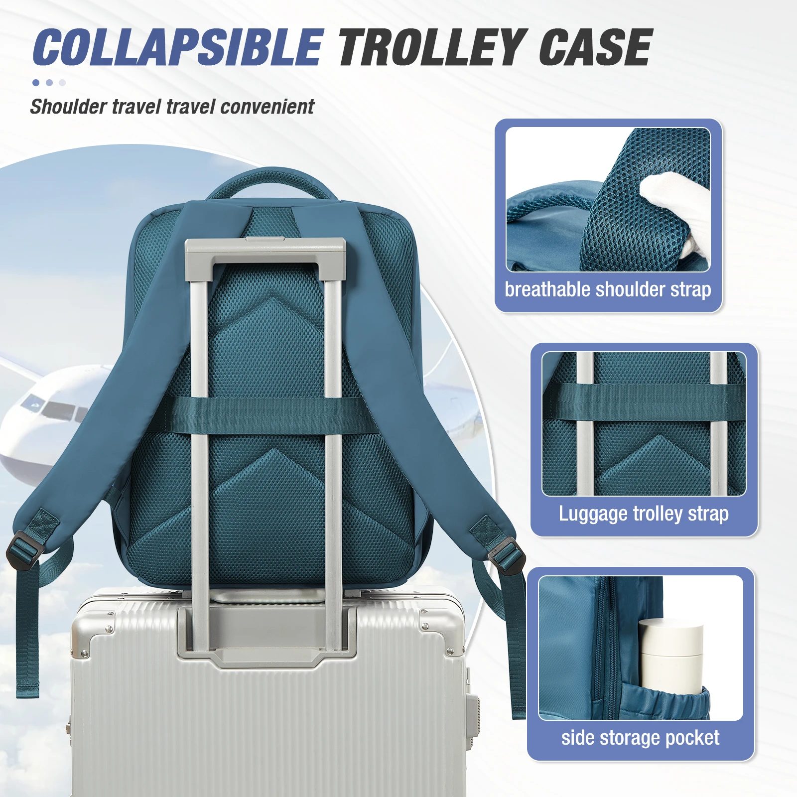 Ryanair Airlines Underseat Cabin Bag 40x30x20 Travel Duffel Bag   Carry on Hand Luggage Travel Bag for Women Men,Vacuum Backpack