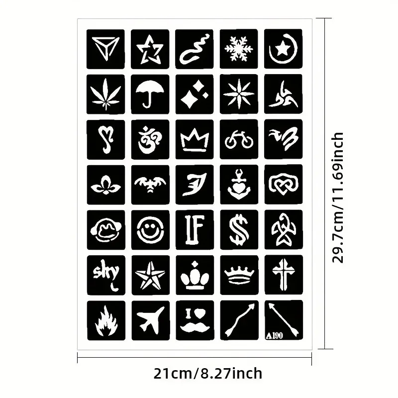 Resuable Henna Tattoo Stencil Kit Cat Heart Unicon Glitter Tattoo Stencil for Kids Girls Boys Airbrush Schablone 5-99pcs henna tattoo stencils