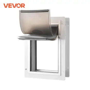 VEVOR Pet Door Metal Frame with Lock and 3-Flap System Weatherproof Doggy Door Easy to Install in Interior or Exterior Walls 1