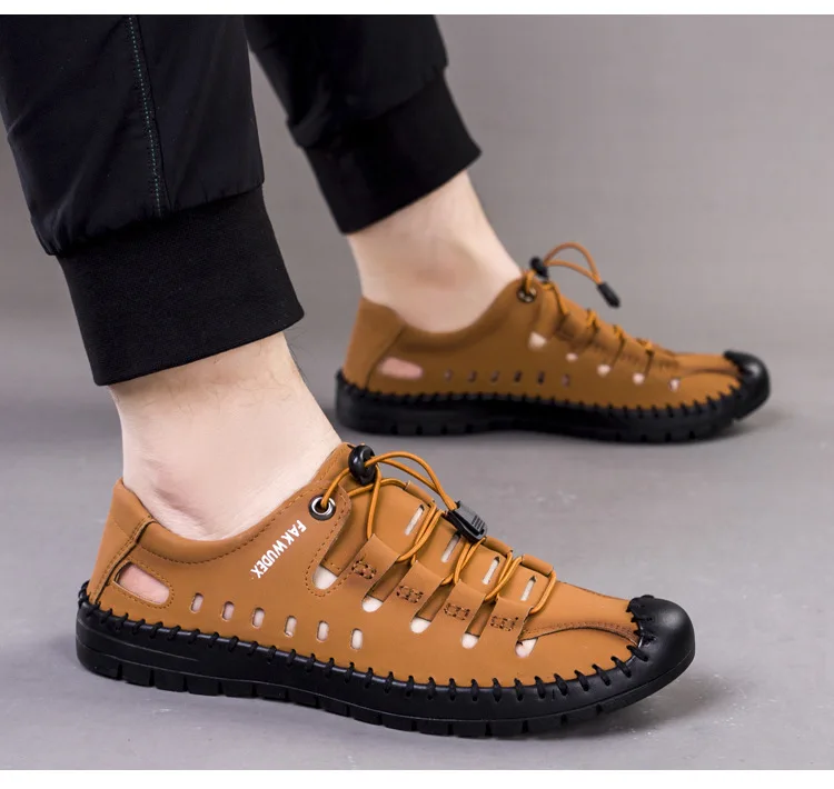Summer Men's Casual Sandals Fashion Hollow Out Breathable Flat Business Soft Bottom Sneakers mens shoes
