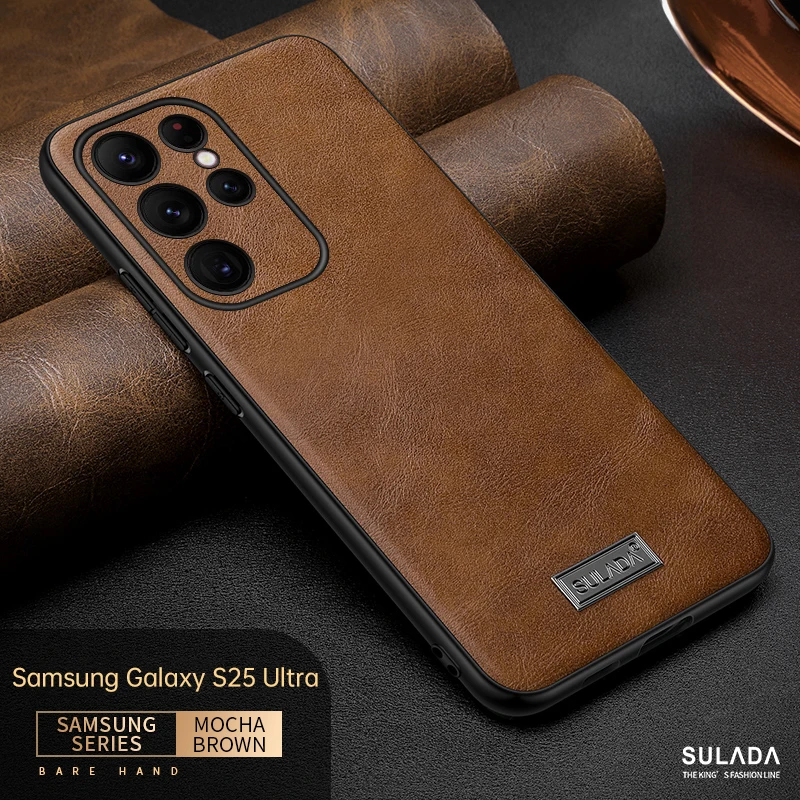 Phone Case Leather Phone Case Genuine Leather Case Samsung Galaxy s25 ultra s25 plus S24Ultra S24 Plus Shell Galaxy S23 S22 Ultra Plus Phone Covers