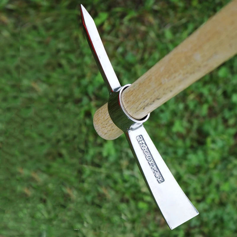 Stainless Steel Pickaxe Outdoor Pickaxe Pure Steel High Hardness Tree Root Digging Lamb Pickaxe Portable Ice Pickaxe Pickaxe 3