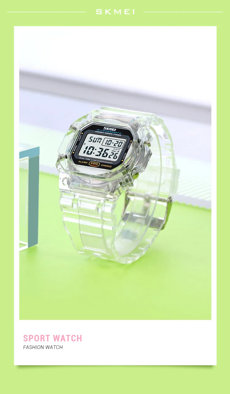 SKMEI 1999 Waterdicht Elektron Horloge Heren Dames Sport Countdown Stopwatch Digitale Horloges Heren Meisjes Klok Reloj Mujer 1622 1629_voghion.com