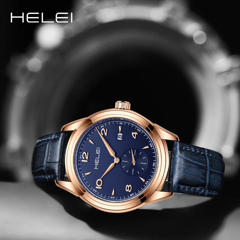 HELEI 2024 New Fashion Date Waterproof Male Wristwatch Classic Retro Luxury Hot Models Bussiness Men's Quartz Watch For Men