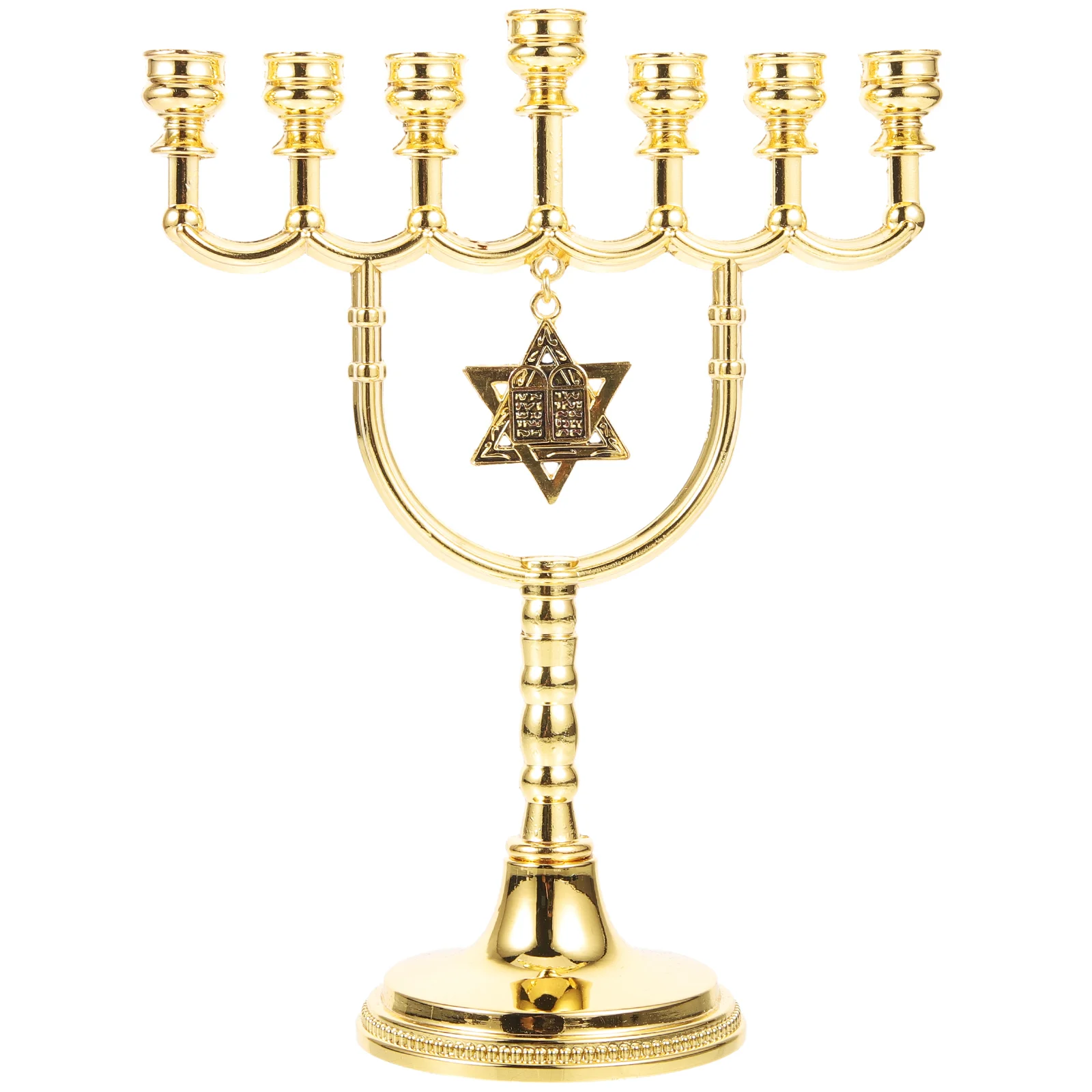 

Holder Menorah Decor Table Stand Candelabra Jewish Candlestick Gold Silver Metal Chanukah Israel Decorations Hanukkah Vintage