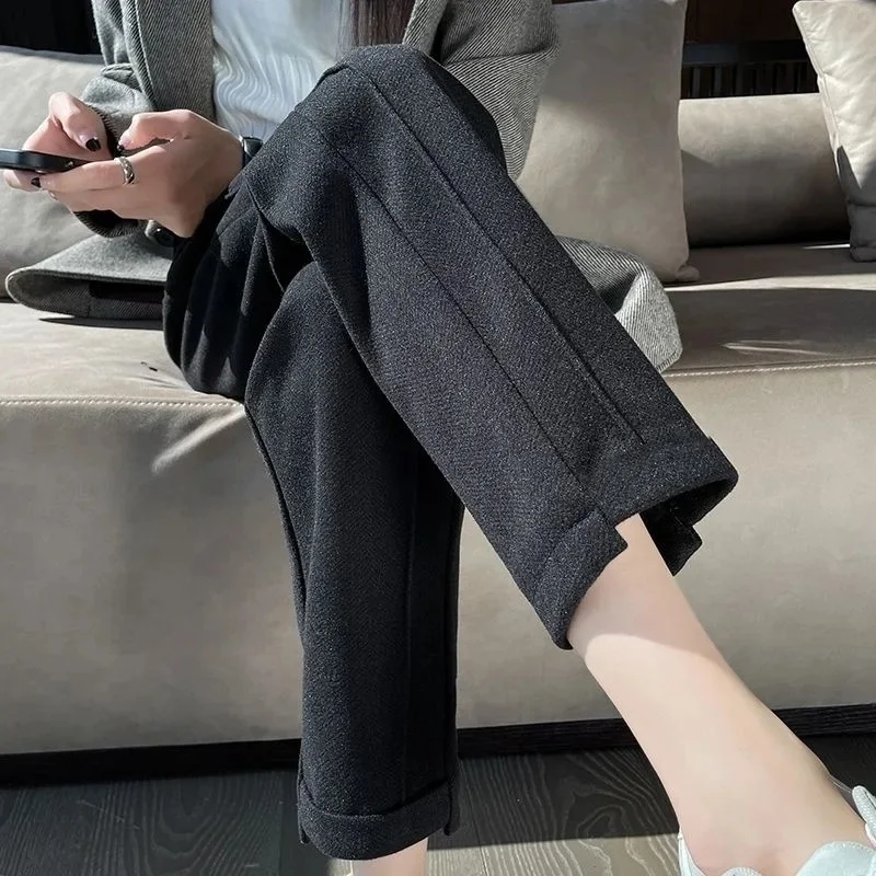 Black u autumn and winter u [herringbone woolen without velvet]]