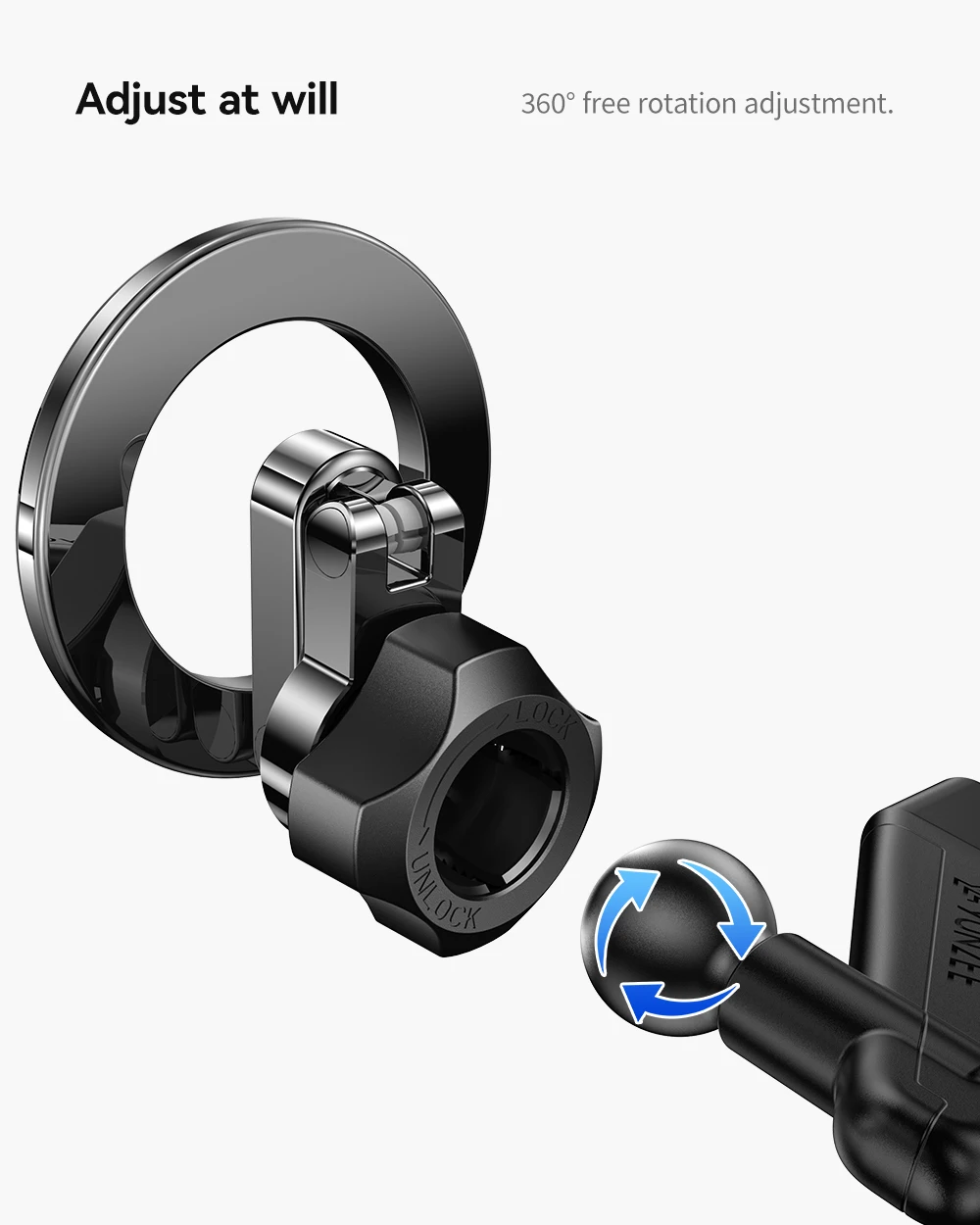 YZ Magnetische Autotelefonhalterung für Tesla-Türgriffe, Modell 3 Y Highland Juniper, 360 Grad drehbare Metallhalterung für Linkslenker – Detail 6