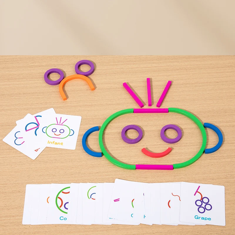 Kids Wooden Ring Early Education Shape Board Kindergarten Wooden Creative Puzzle Building Blocks Match Montessori Education Toys 5