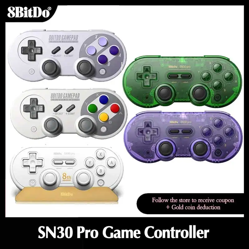 

8BitDo SF30 Pro SN30 Pro Game Controller Wireless Bluetooth Gamepad Joystick for Windows Android macOS Nintendo Switch Steam