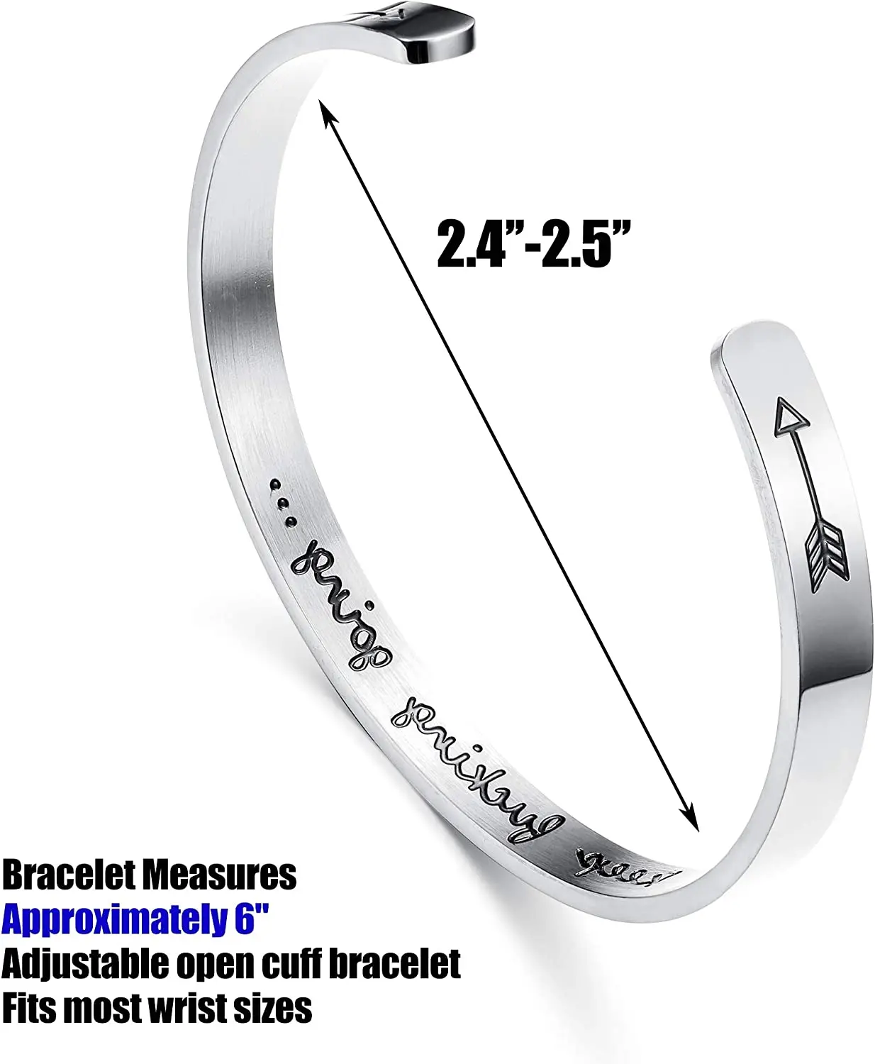 Bangle Bracelet for Men Women Jewelry Silvery Titanium Stainless Steel Inspirational Bracelets Bangles Love Engraved Cuff Bangle 2