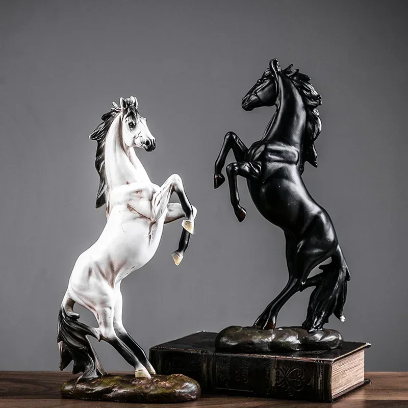 

Nordic Horse Sculpture Animal Resin Horses Statue Figurine Home Decoration Ornament Interior Art Crafts