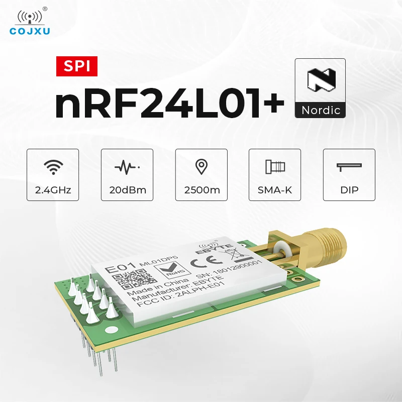 Wireless module SPI nRF24L01 PA LNA 2.4GHz Rf Module E01-ML01DP5 2.5km Long Range 20dBm IoT Rf Transmitter Receiver Shield for Arduino nRF24L01P