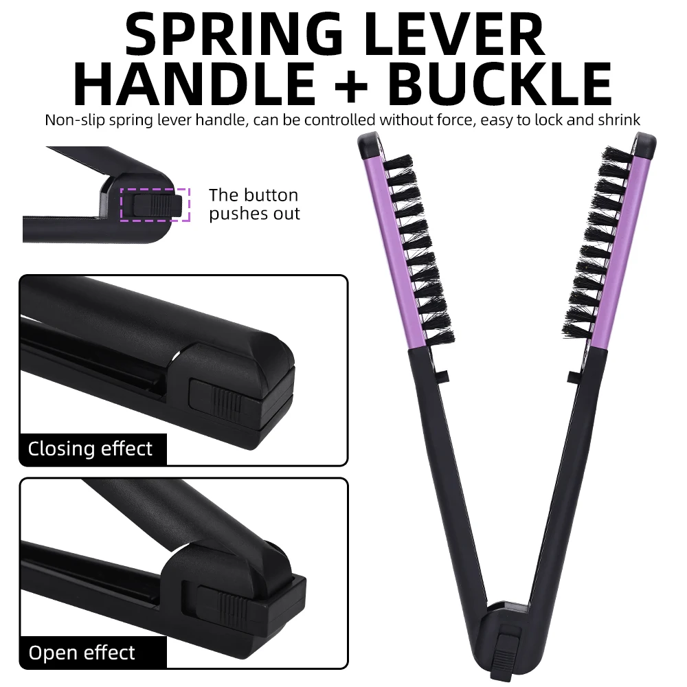Dual-Sided Wooden Hair Straightening & Styling Brush for Smooth, Frizz-Free Hair