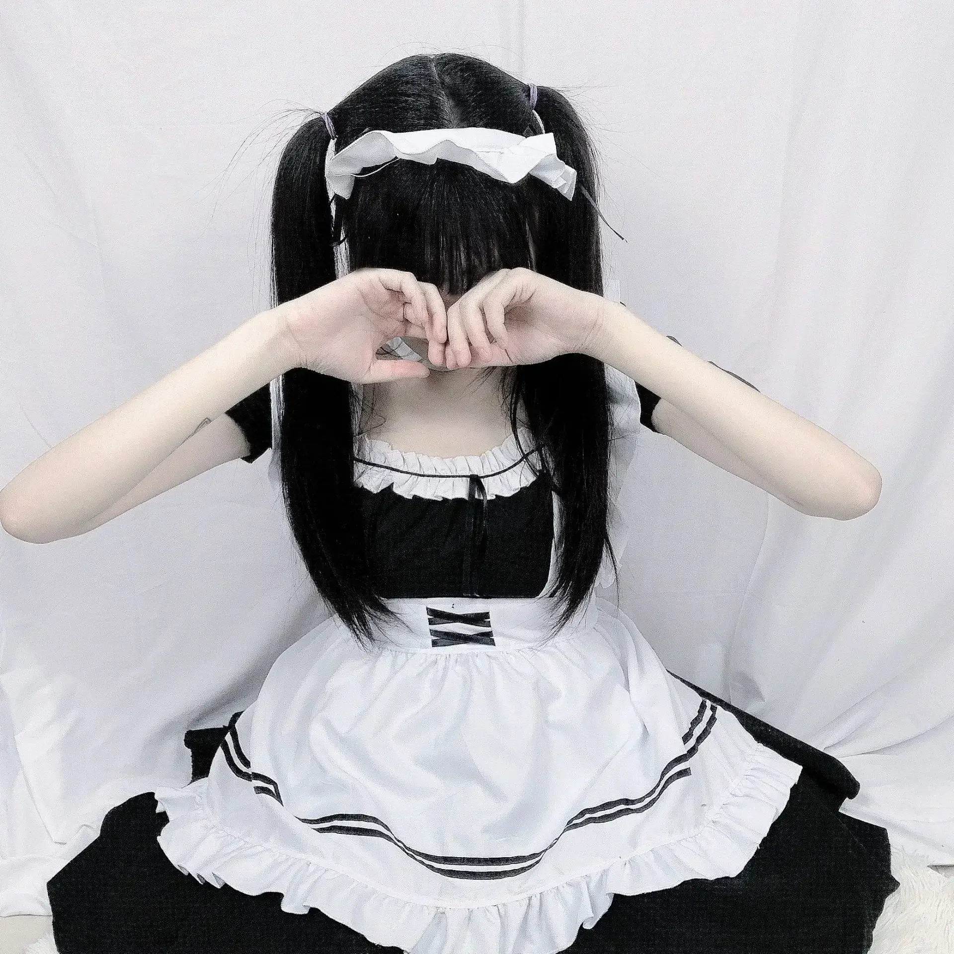 6pcs Set Cute Maid Costume Cosplay Hand Game Red Wine Sweet Maid Costume Lolita Anime Cosplay lolita cosplay costumes