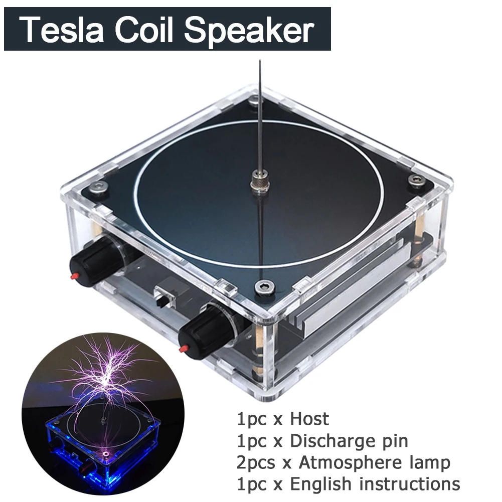 PEMENOL Musique Teslas Bobine Bluetooth Compatible Arc Plasma Haut-parleur Sans  Fil Transmission Expérience Tesla Coil Science Éducation Bureau Jouet  Modèle SSTC : : Jeux et Jouets