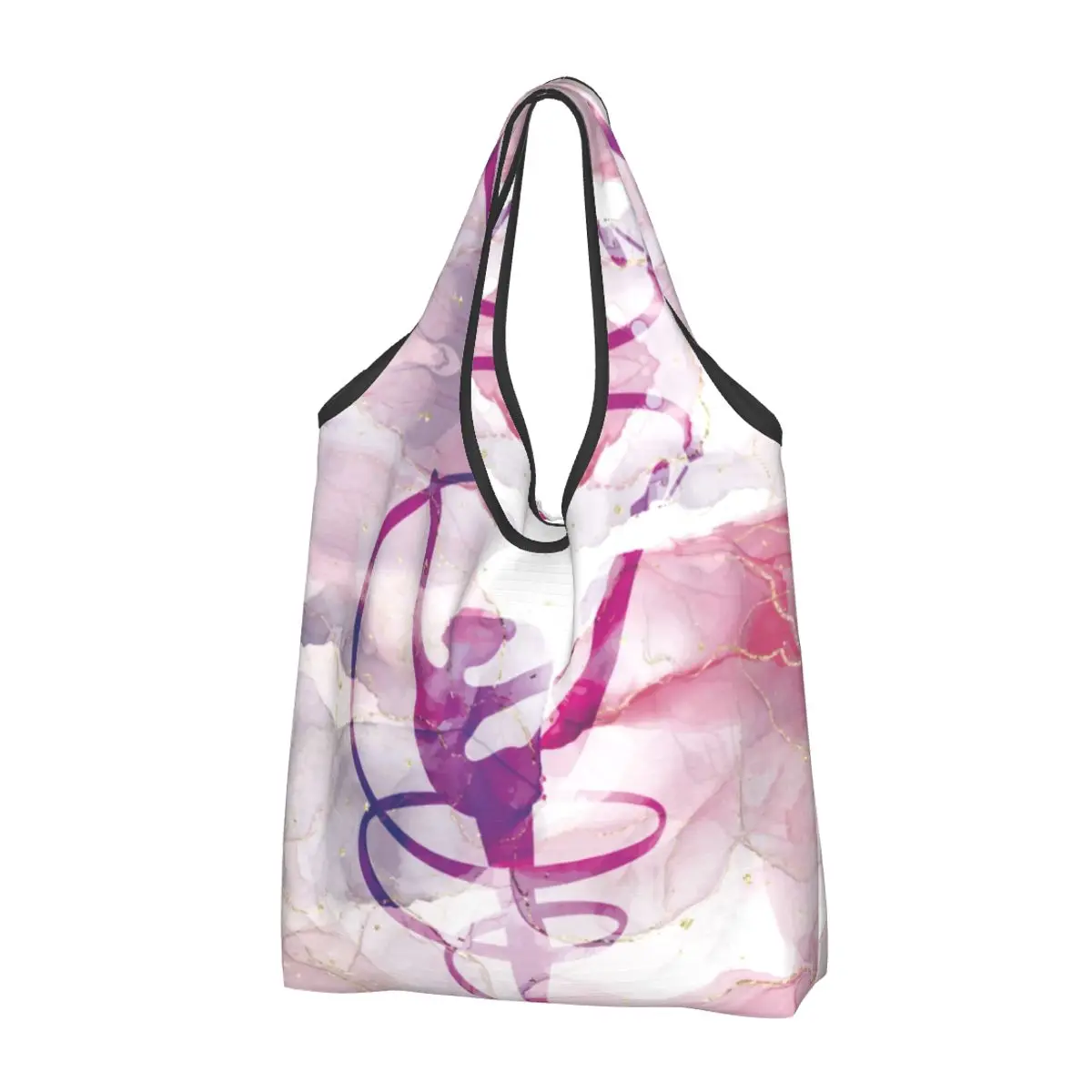 

Fashion Print Rhythmic Gymnastics Dance Shopping Tote Bags Portable Shoulder Shopper Handbag