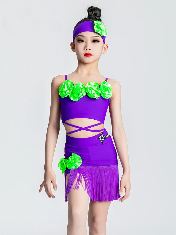 

Child Dance Skirt Latin Girl American Skirt Dance Dress for Child Chacha Salsa Performance Suit Stage Costume Latin Dance Dress