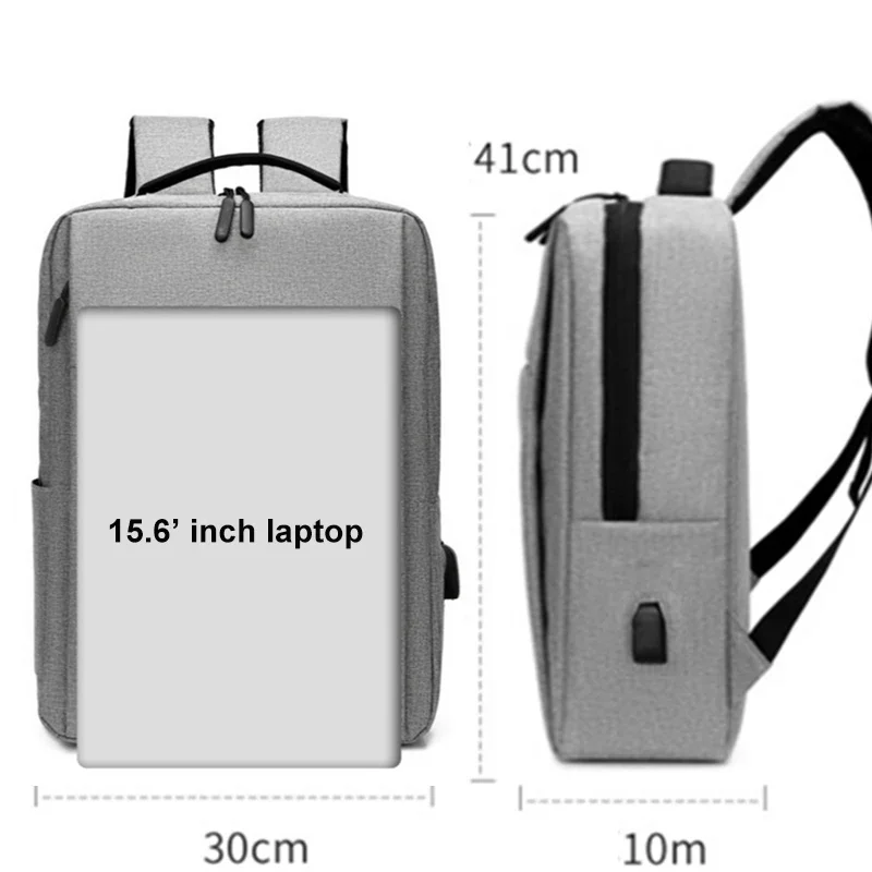 Zaino per Laptop da 15.6 Pollici, Zaino da Viaggio in Nylon per Uomo, Zaino per Computer con Ricarica USB, Zaini Scolastici Impermeabili per Uomini - immagine 5