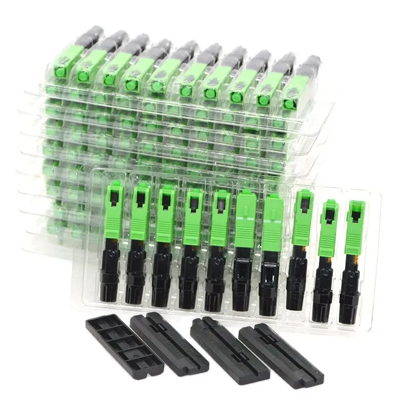 100pcs SC APC Fiber Optic Fast Connector Embedded FTTH Tool Cold Fiber