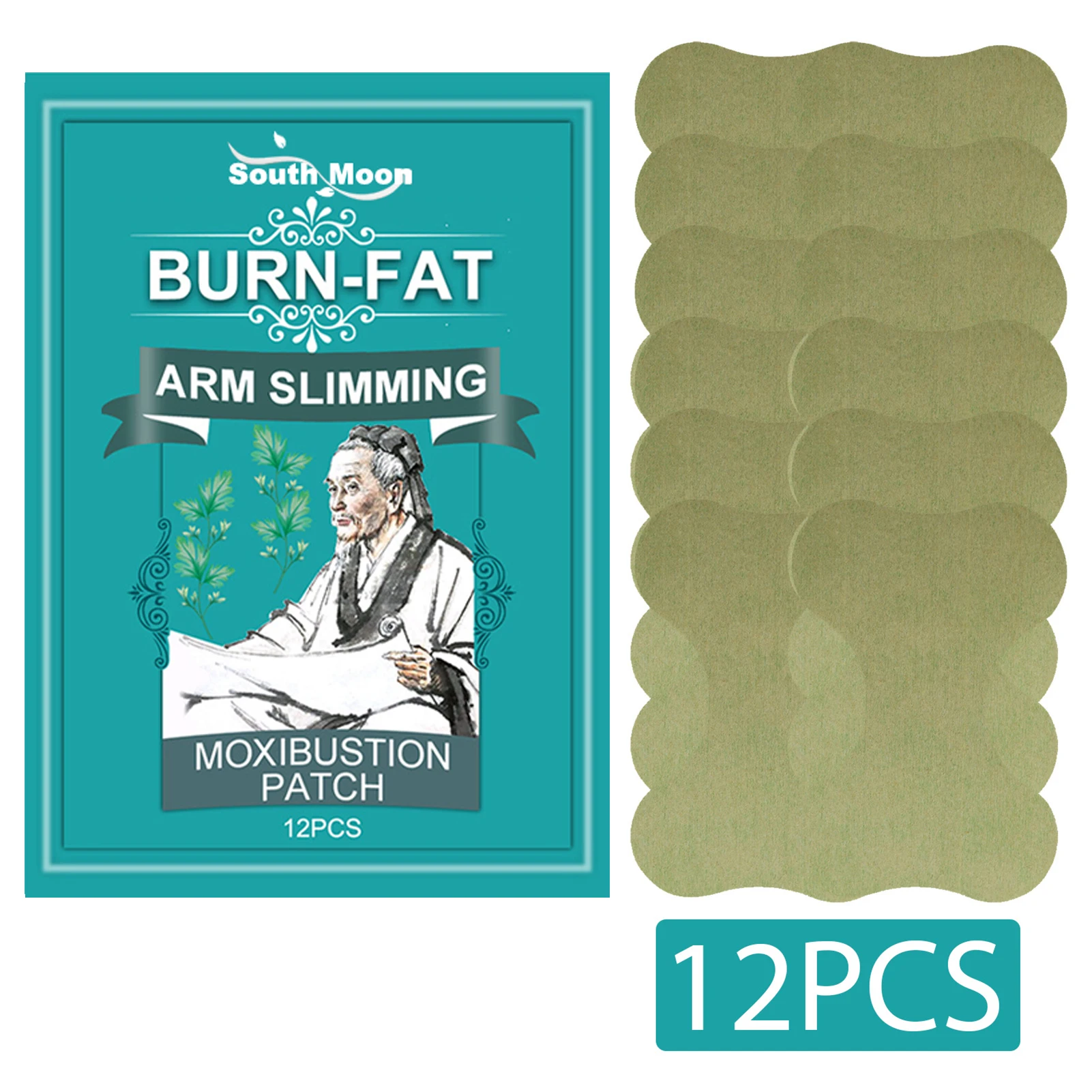12Pcsx10ArmSlimmingBurnfatWeightLossPatchMoxibustionPatches