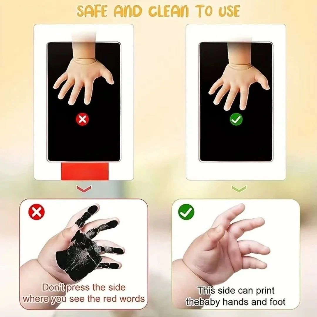 Baby handprint footprints ink pads safe non-toxic no-touch skin inkless inkpad kits pet cat dog paw prints souvenirs gifts 1 Set