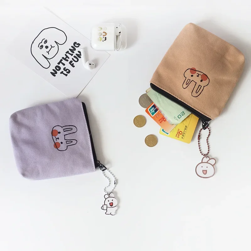 Cute Rabbit Coin Bag Purse Small Money Wallet Pouch Korean Rabbit Pendant Random Napkin Sanitary Pad Towel Organizer Storage Bag