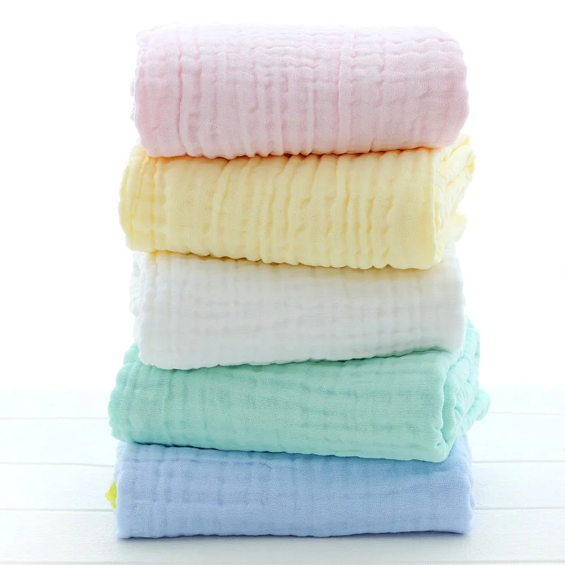 Baby Swaddle Blanket Muslin Newborn Wrap for Child Kids Boys Girls Bath Towel Infant Solid Soft Cotton Stroller Cover 105*105cm - 2
