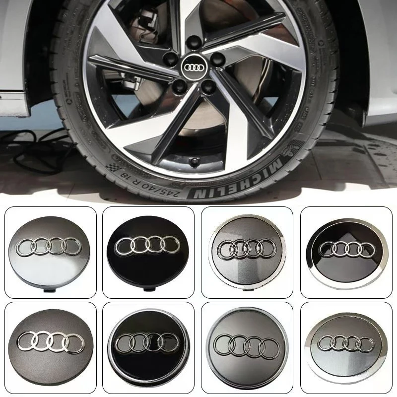 Wheel Hub Caps For Audi 60/61/68/69/77MM Car A4 A6L A7 A8 A3 A5 A6 S3 S4 Q3 Q5 Q5L Q7 RS3 RS4 RS5 RS6 TT Accessories