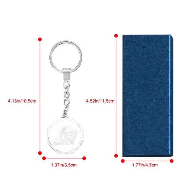 Trump Crystal Keychain in Box Bag Accessory Pendant Car Key Ring Holiday Christmas Gifts For Men Women Jewelry Accessories 2