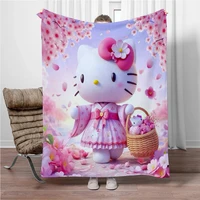 31 Style Sanrio Hello Kitty Cartoon Soft 3D Cute Flannel Blanket Throw Blanket for Living Room Bedroom Bed Sofa Picnic Kids Gift 1