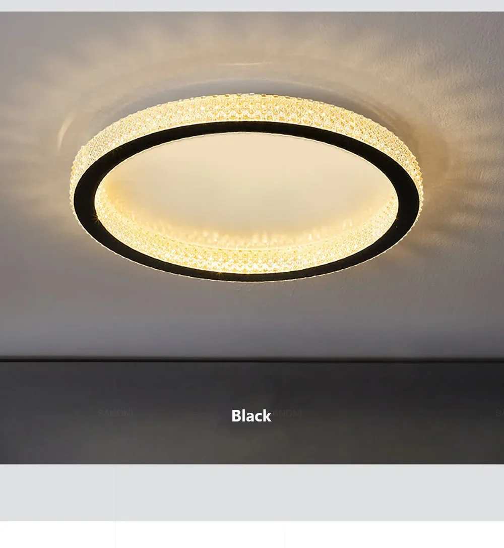 Description Picture 5 of itemSimple New Modern Crystal Master Bedroom Ceiling Lamp Creative LED Round Living Room Net Red Soft Light Home Lighting Decorate