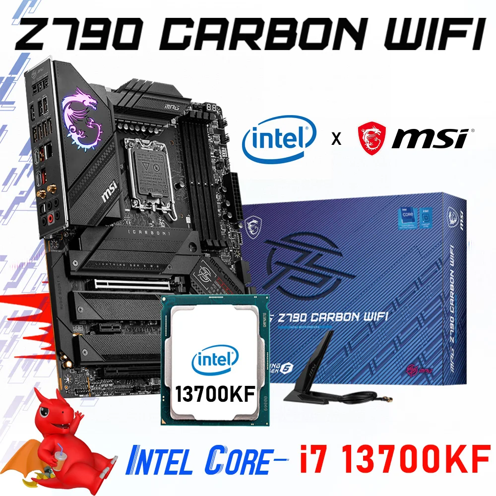 

MSI MPG Z790 CARBON WIFI LGA 1700 Motherboard Kit DDR5 With Intel Core i7 13700KF CPU Combo Intel Z790 Mainboard PCI-E 5.0 ATX