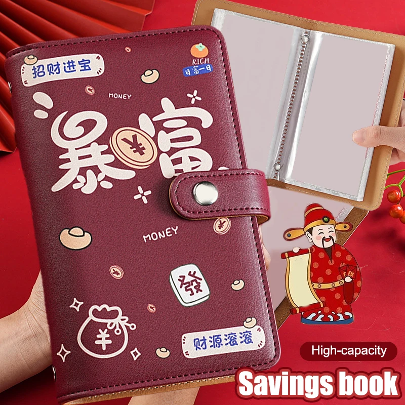 1 Piece Portable Refillable Cash Budget Binder Storage Wallet Planner Organizer PU Leather Saving Money Binder