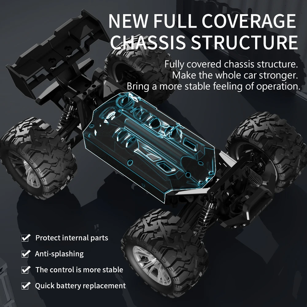 KF15 1:16 RC Car 2.4G Remote Control Desert Track 4WD Off-Road Electric High Speed Drift Racing Car Toys VS MJX16208 2