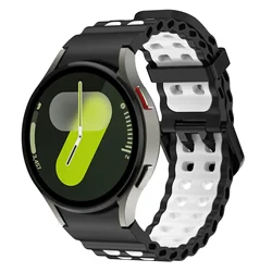 Premium Sports Silicone Watch Strap - Comfortable & Stylish Band - Galaxy Watch 4 - 5 - 6 - 7 (Black White)
