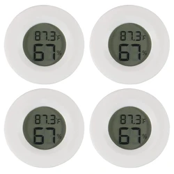 4-Piece Mini Digital Hygrometer Thermometer Set - Indoor Humidity & Temperature Monitor with LCD Display (White 4pcs)