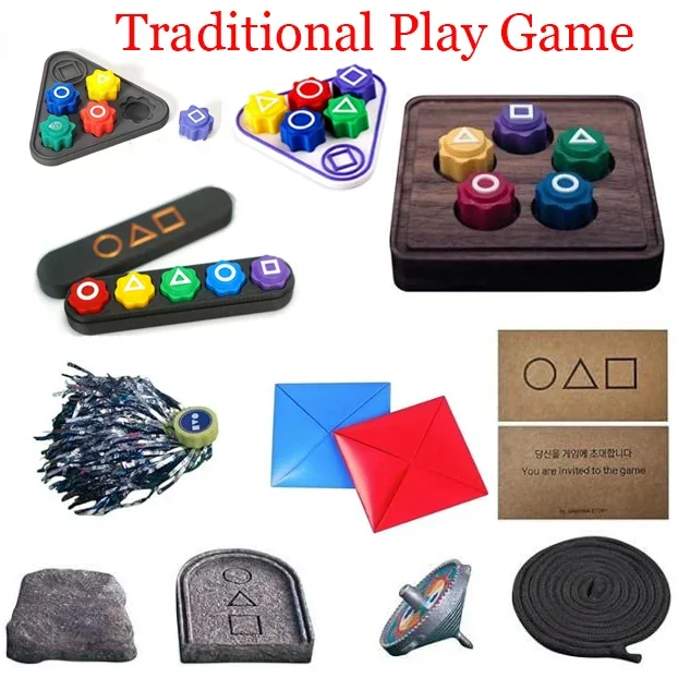 Korean Folk Game Sets Dice Party Game Props Square Circle Triangle Family Stone Catching Props Gonggi Jack Set Kid