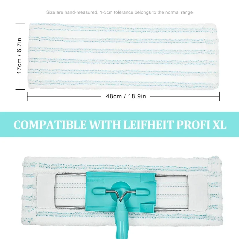 Microfiber Mop Cloth, Mopping Cloths for Leifheit Cleaner Hands, Household Replacement Cloth, Floor Cleaning Supplies, 48x17cm 3