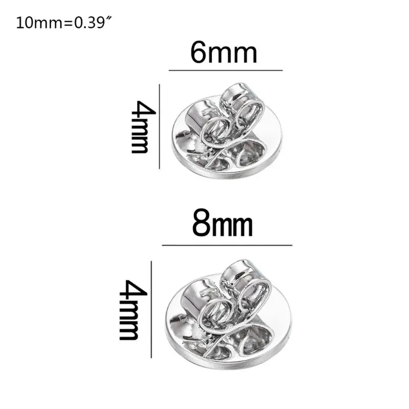 Earring Backs,Solid 925 Sterling Silver hypoallergenic large earring backs  for droopy ears, Adjustable Earring Lifts