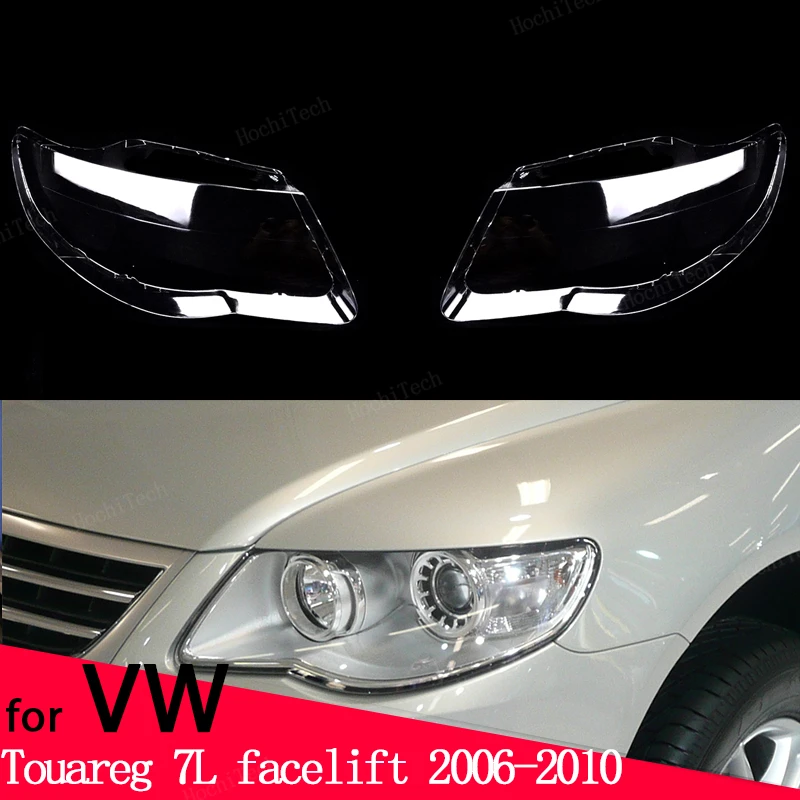 

Car Headlight Lens Cover Transparent head light lamp Shell Lens Light Protection for Volkswagen VW Touareg 7L facelift 2006-2010