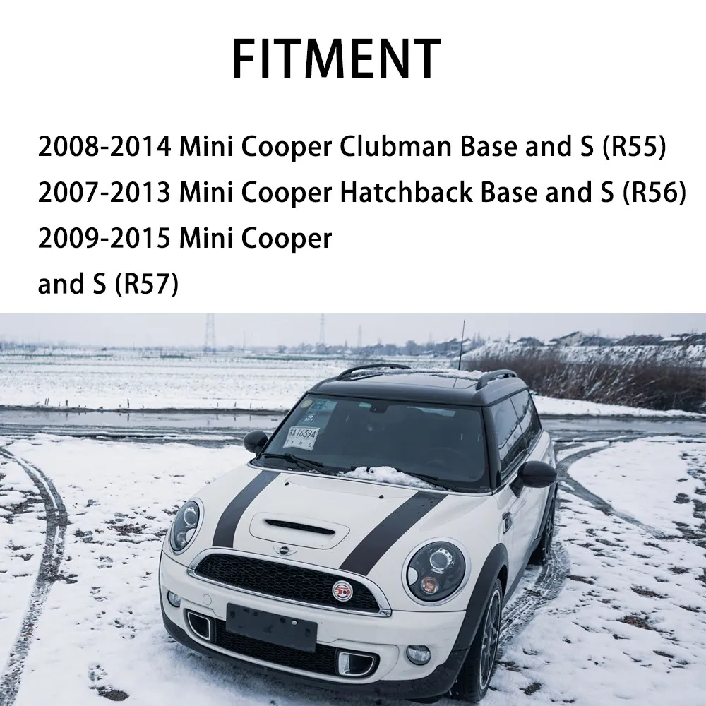 For Mini R57 R55 R56 07-15 Front Right Windshield Post Trim Bright Black Exterior Molding A