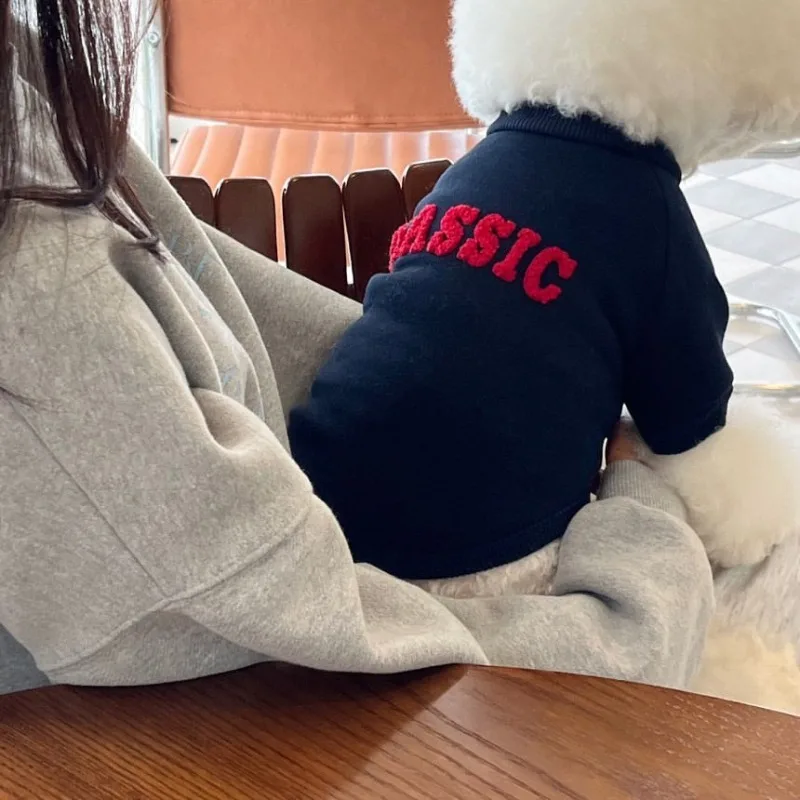 Fashion Winter Dog Clothes Pet Warm Puppy Coat Dog Hoodies Letter Pullover Pet Clothing French Bulldog Puppy Sweater Shirt pet clothes