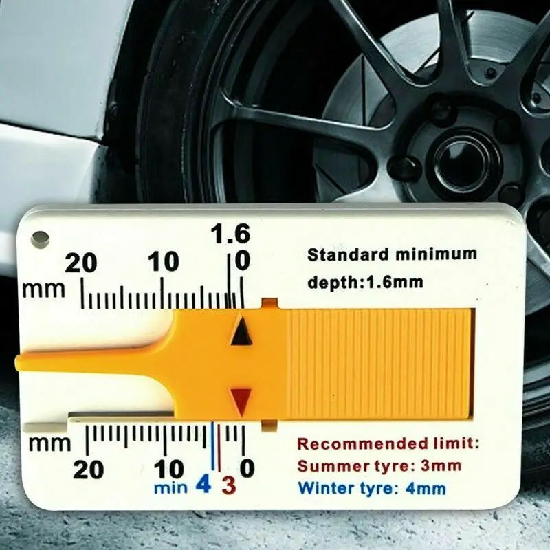 ABS Tyre Tread Depth Gauge Tool 0-20mm for Car Motorcycle Van