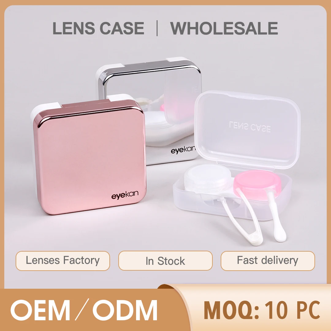 Color Contact Lenses Case with Mirror Unisex Lovely Travel Kit Cute Style Solid Container Glasses Lenses Box