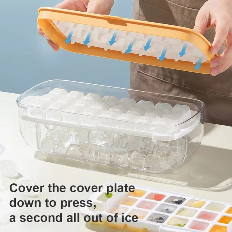 

Lazy Ice Box Mould Kitchen Large Capacity Silicone Ice Box Home Food Grade Ice Storage Box Winter Drinks Pressing Ice Cube Mold