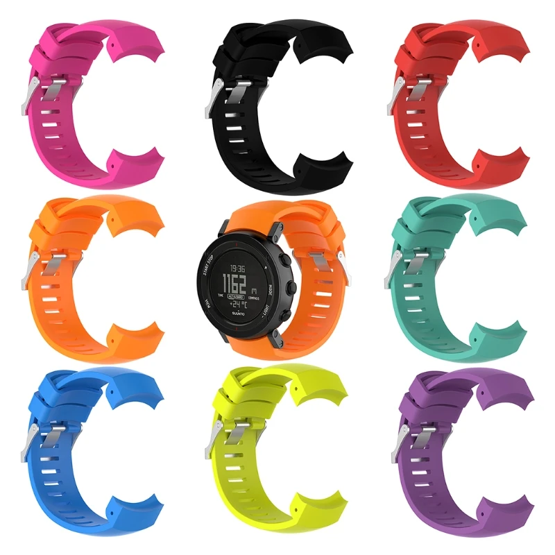 Cinturino Sportivo In Silicone Per Suunto Core Alu Nero Sport Gps Smart Watch Cinturino Da Polso Di Ricambio Suunto Core Nero