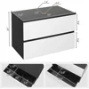Bathroom Vanity, and Wall Mounted Bathroom Vanity, Modern Stylish Floating Cabinet with Silver Leaf Glass Sink 2