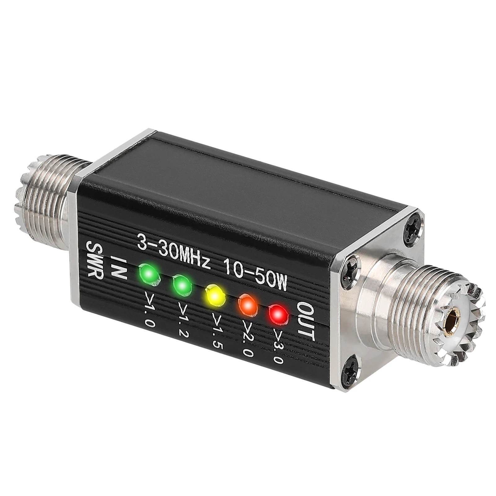 LED SWR Meter 3-30MHz Frequency Shortwave Standing Waves Indicator 5 LEDs M Female Interface antenna analyzer